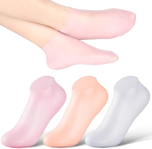 Moisturizing Silicone Gel Socks for Repairing Dry, Cracked Feet Skin, Multicolor