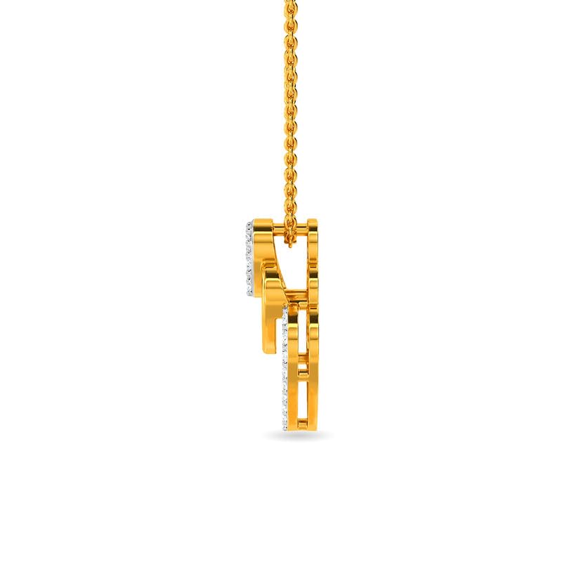 Image of KISNA JEWELS 18K BIS Hallmark Pure Yellow Gold & SI Real Diamond Pendant for Women