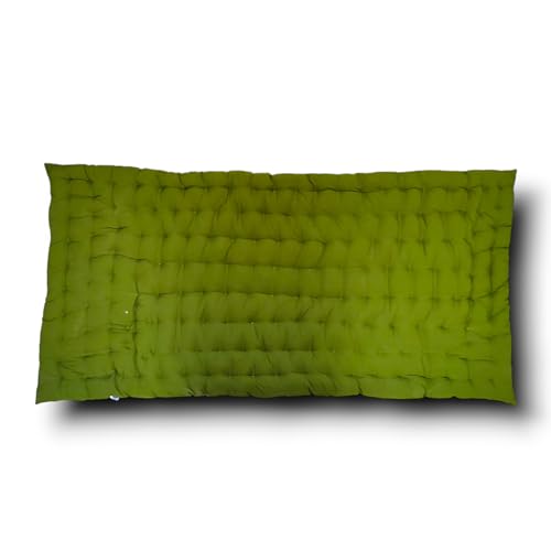 Image of ATOOTFUSION Soft Cotton Quilt Mattress Foldable for Floor Light Weight Filled Single Firm Cotton Quilt Mattress Gadda Dark Green 3 x 6 ft or 72 x 36 Inches 1 Sleeping Capacity