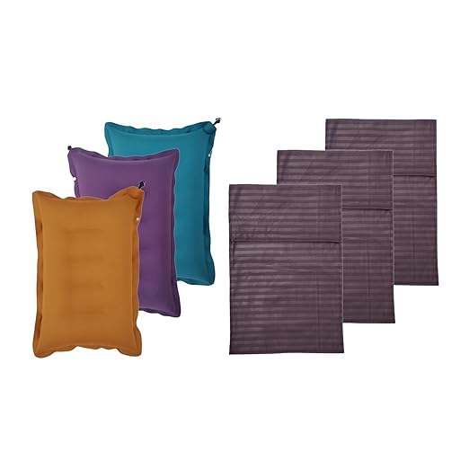 RAV Pack of 3 | Multicolor Soft Cotton Air Pillow with Cover | Compact & Lightweight Neck Support Pillow for Travel in Bus, Train & Flight | Ideal for Men & Women-image-27