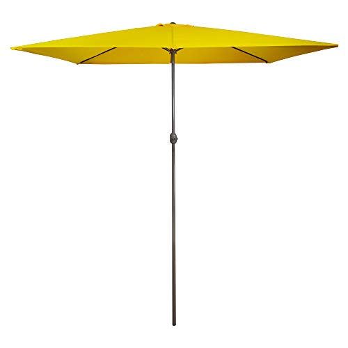 Northlight 10ft x 6.5ft Outdoor Patio Market Umbrella with Hand Crank, Yellow