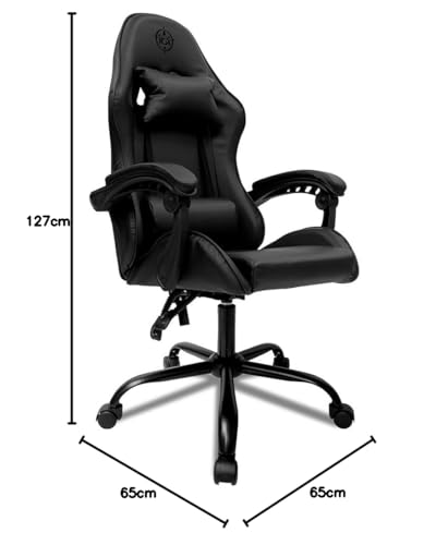 Cadeira Gamer TGT Heron | Reclinável 90°-135° | Assento Moldado & Encosto Laminado | Braço Fixo | Couro PU + Tecido | Suporta 120kg | Conforto e Durabilidade | TGT-HR-BL01 glide