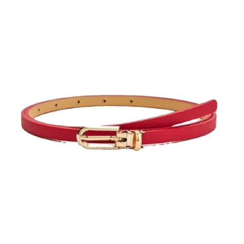 Women’S Simple Thin PU Leather Belt With Solid Color Versatile Pin Buckle For Dress Decoration