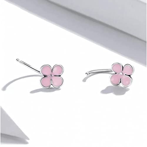 Petites boucles d'oreilles puces fleurs roses légères qui ne font pas mal - 3