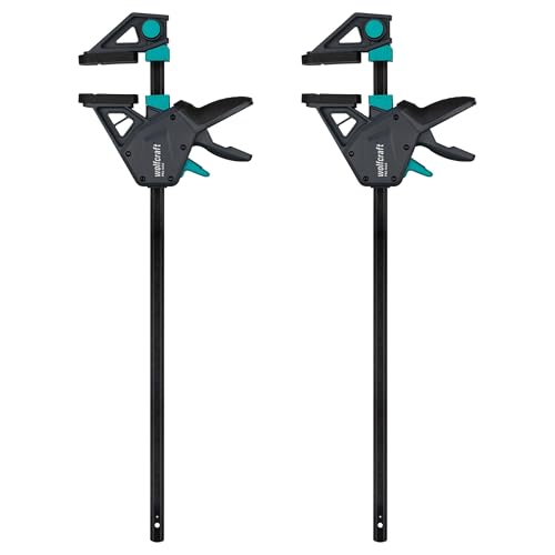 wolfcraft 2 pinze a una mano PRO MAX I 8662060 I 250 kg di forza di serraggio per le massime esigenze professionali I elevata forza di tenuta I 450 mm di larghezza di serraggio I Made in Europe