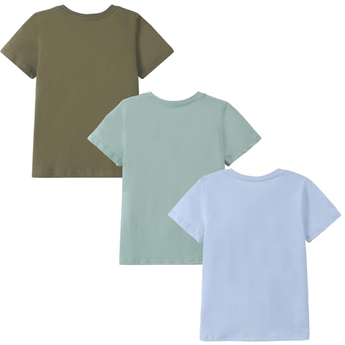 HILEELANG Kids Boy Short Sleeve Graphic Tees Cotton Casual Easter Summer Tops T-Shirts Packs2