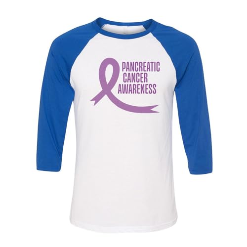 Camiseta de béisbol de manga raglán tres cuartos Pancreatic Cancer Awareness unisex