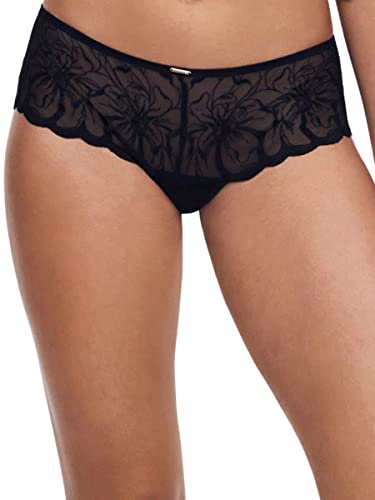 Slip mit floraler Stickerei schwarz Gr 36