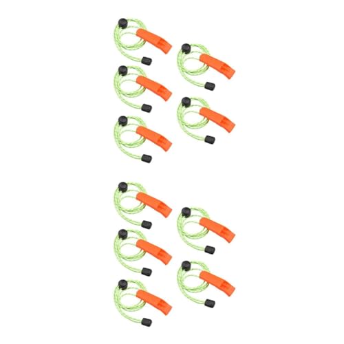 LIOOBO 2sets Emergency Camping Survival Portable Plastic Whistle Lanyard Outdoor Accessories Dual-Frequency Loud Whistles for Adventure 5pcs*2
