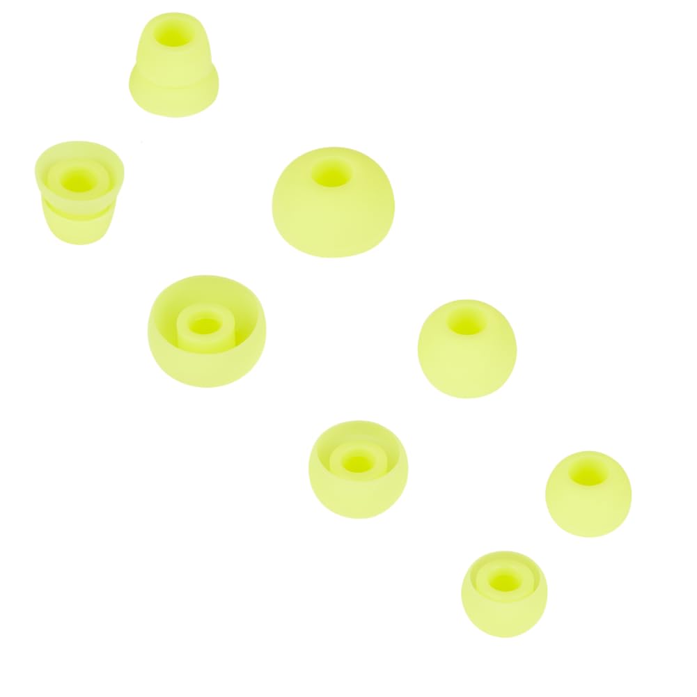 SNHTLS Replacement Earbud Tips Eartips Ear Bud Tips Compatible with Powerbeats 2/3 Headphones Earphone Tips Silicone Earbud Tip 4 Pair (Yellow)