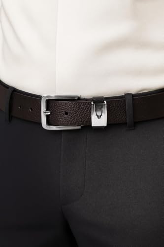 Image of WildHorn Men's Genuine Leather Belt - Premium Black Formal & Casual Wear | Durable Metal Buckle | Stylish Textured Finish