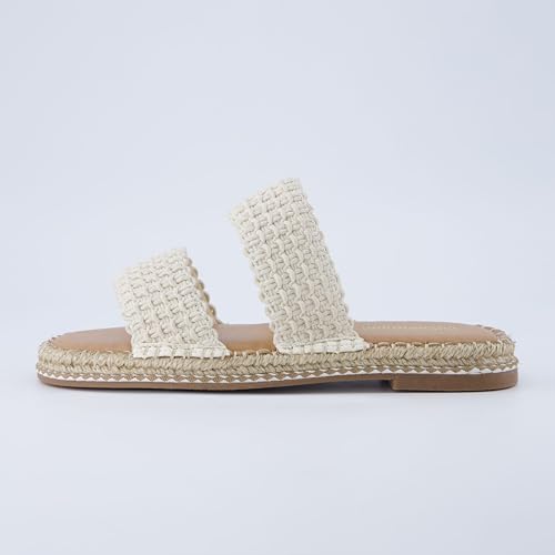 CUSHIONAIRE Bhendi Women’s Espadrille Slide Sandal – Faux Leather Double Strap with Jute-Wrapped Sole & Cushioned Footbed2