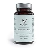Balanced Vitality Vitamin B12 + Folsäure – Depot – mit bioaktiv Formen - ohne Zusatzstoffe – laborgeprüft - 180 vegane Tabletten – Made in Germany