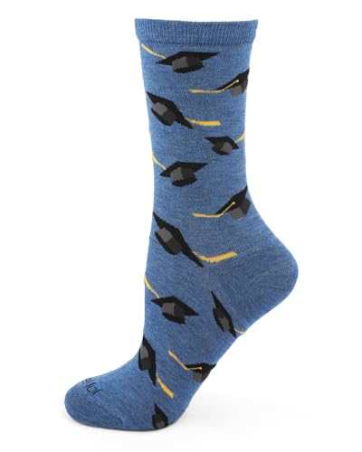 MeMoi Graduation Cap Rayon Blend Crew Sock