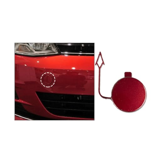 Car Front Bumper Tow Hook Cover for VW Golf VII MK7 2013 2014 2015 2016 2017 Towing Eye Cap Trailer Cover 5G0807241 5GG807241 (Red)