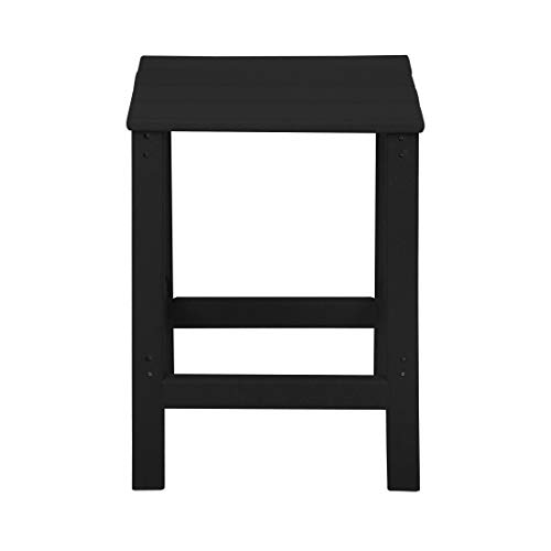 Westintrends Outdoor Black Side Table, All Weather Poly Lumber Adirondack Small Patio Table Square End Table For Pool Balcony Deck Porch Lawn Backyard #TOP7