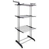 Melhor Varal de Roupas de 2025: Guia de Compra Completo 6 Multi Varal de Chão Dobrável 3 andares Com Rodinhas Globalmix GH108, Cinza