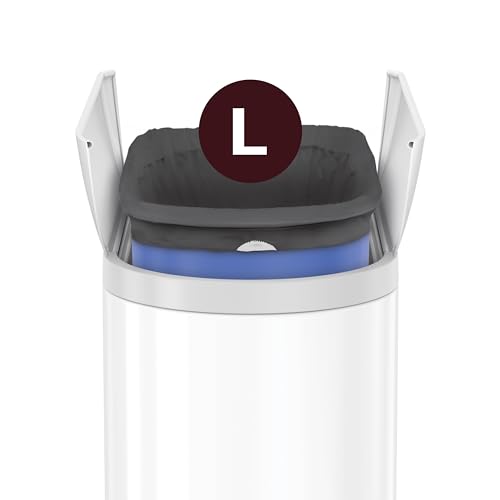 simplehuman Diaper Can with Odorsorb System (Odorsorb Pods and Odorsorb Liners), 18 Liter/ 4.8 Gallon, White Stainless Steel