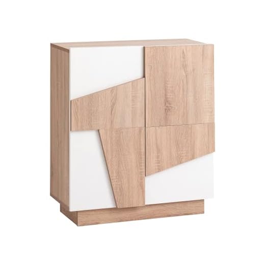 Myoshome - Mueble Aparador Comoda en Roble y Blanco 80 x 89 x 36 cm Odín - Mueble recibidor, aparadores para Salon, bufette Comedor, aparador Entrada recibidor