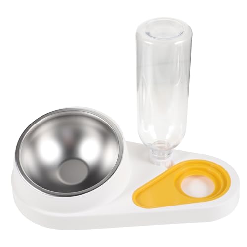 UPKOCH Comedero y Bebedero Automático para Mascotas con Dispensador de Agua Material Duradero y Base Antideslizante Capacidad para Perros y Gatos Fácil de Llenar y Limpiar Color Blanco