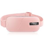 Cordless Menstrual Heating Pad, Portable Period Cramp Pad with 5 Heat Levels, 4 Vibration Modes, 2 Timing Sets, Rechargeable Fast Warming Pad for Abdomen Back, Great Gift for Women Girls(Pink)