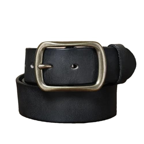 Men's 3.8Cm Genuine Leather Belt Fashion Brass Buckle Belts Luxury Jeans Belts