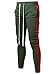 Style by William Casual Side Panel Long Length Drawstring Ankle Zipper Track Pants Olive Red S