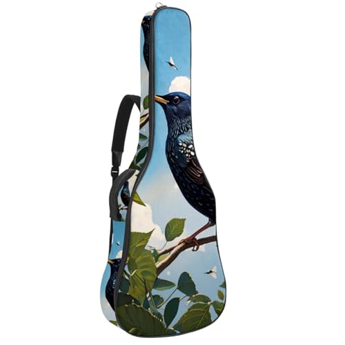 Grand étui pour guitare acoustique housse imperméable de 101,6 cm motif oiseau multicolore