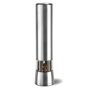 Cole & Mason Hampstead Electronic Pepper Mill – Electric Pepper Grinder Set – Adjustable Electric Spice Grinder – Kitchen Tool & Gadget – Hand Wash – Stainless Steel