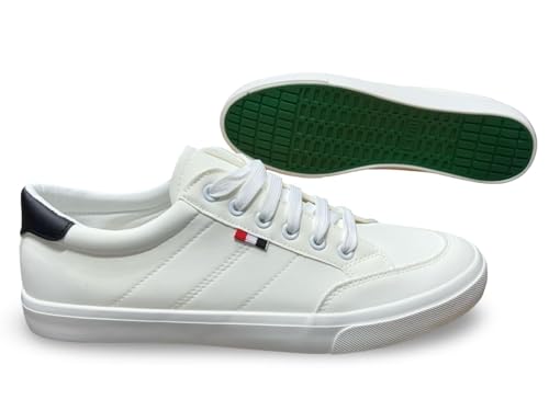 Image of Classic Canvas Sneakers, Casual Lace-Up Shoes with Green Sole, Unisex Fashion Trainers Shoes