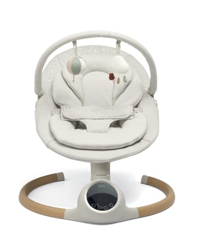 Mamas & Papas Alto Balançoire Intelligente pour bébé, écran Tactile, Multi-Vitesses, mélodies, Bluetooth et télécommande – Cachemire