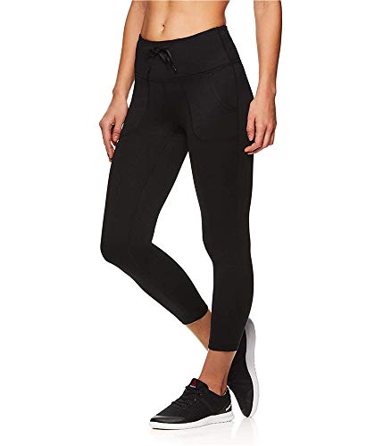 Reebok Womens Momentum Capri Compression Athletic Pants, Black, Large #TOP6
