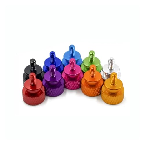 アルミ製ハンドスクリュー/コンピューターケースグラフィックカード固定ボルト M3M4M5(Sky Blue,5pcs M4x6)