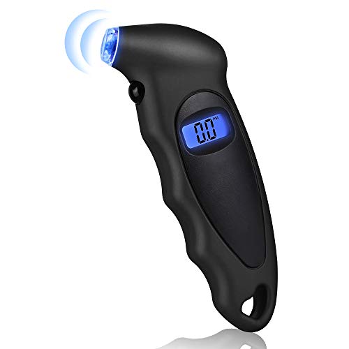 Gaoni Digital Tyre Pressure Gauge Accurate 150 PSI 4 Ranges with Backlight LCD Display and Non-Slip Grip Tyre Pressure Checker for Cars, Bikes, Motorcycles (Not compatible with Presta valves)