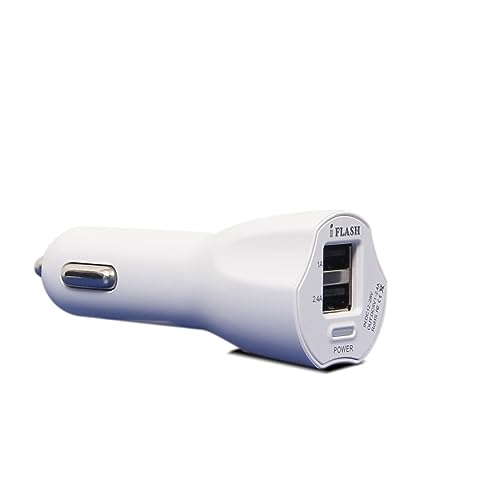 iFlash (2.4 Amps / 12Watt / Fast Speed) Dual Port USB Car Rapid Charger Universal Compatible with/for iPhone 14/13 / 12/11 Pro Max Mini, Samsung Galaxy Smart Phones