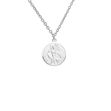 Herren-Halskette mit großem Heiligen Christophorus, Sterlingsilber