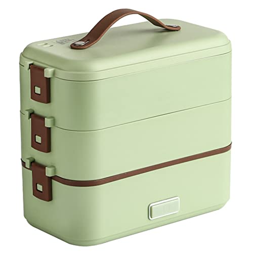 ZHJOPP Caja de Almuerzo eléctrica, 1.5L con contenedor de Acero Inoxidable 304 extraíble, Caja de Almuerzo de Vapor de 3 Capas para hogar, Oficina y Escuela. (A)