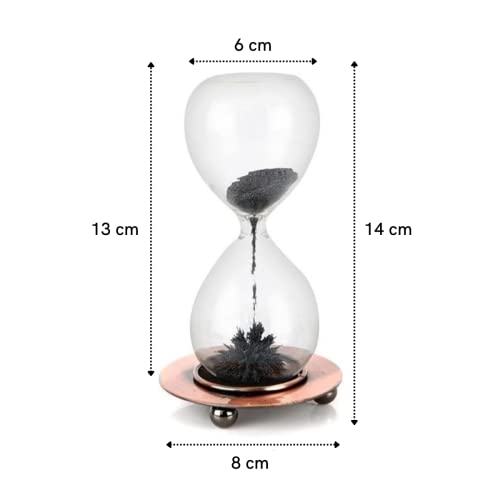 Ampulheta De Vidro Decorativa De Mesa Magnética Pó De Metal