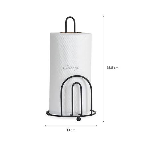 Image of Classyo Metal Tissue Roll Holder for Kitchen, Tissue Paper Holder for Bathroom and Dining Table, Kitchen Roll Stand, Paper Towel Stand (10 inch) (Pack of 1, U Design)