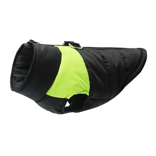 Chaleco de invierno para perros con cremallera y anillas en D impermeable verde 2XL 8