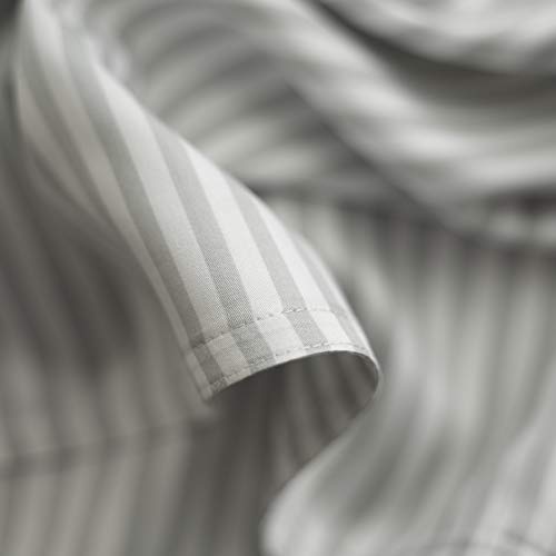 Image of Pure Bamboo Full Sheets, Genuine 100% Organic Viscose Derived from Bamboo Bed Sheet Set, Luxuriously Soft & Cooling, Double Stitching, 2 Year Quality Promise (Full, Stripes)
