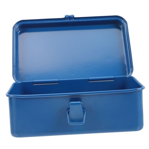 FUTUREORYY Caja de Herramientas Metálica Vacía Portátil Organizador Vintage de Hierro Resistente para Bricolaje y Reparaciones Domésticas Maletín Multifunción con Almacenamiento Seguro