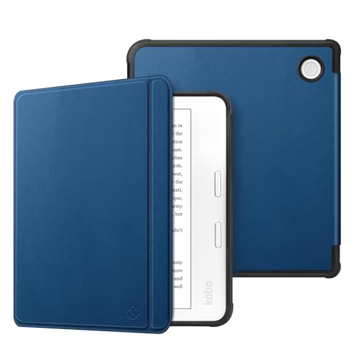 Fintie Hülle für Tolino Vision Color (2024)/Vision 6 (2021) & Kobo Libra Color (2024)/Libra 2 (2021) 7 Zoll eReader - Superleicht Soft TPU Schutzhülle mit Auto Schlaf/Wach, Blau