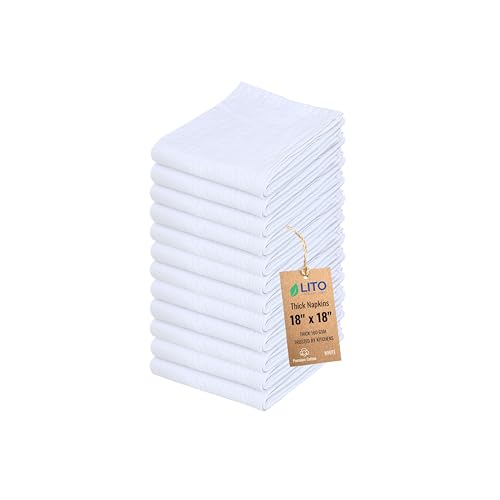 Servilletas de Tela Gruesas de Algodón 18×18 Pack de 12 miniatura 1