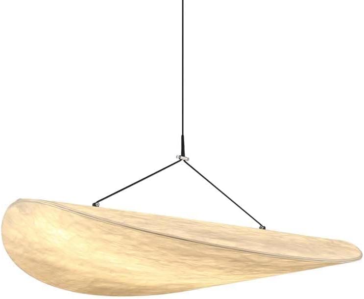 ziidoo silk pendant light - 19.7 inchs wabi-sabi boho chic japanese adjustable height hanging lamp lighting fixture for kitchen island living dining room bar hallway ceiling chandelier 19.7"(50cm) white