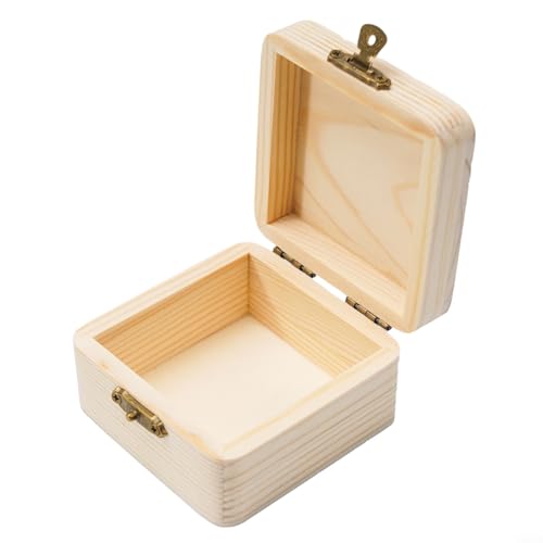 Caja de almacenamiento de madera natural pequeña caja de joyería hecha a mano contenedor de madera de pino liso organizador de joyas decoración del hogar mini caja de recuerdo