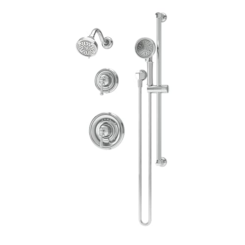 Symmons Braston Shower and Hand Shower Trim Kit with Double Handle in Polished Chrome by Symmons - Used condition - US$111.61