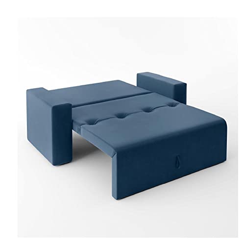 Sofá-cama 2 Lugares Pratik 5000 Mamflex Azul Suede