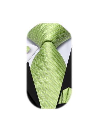 Image of Hi-Tie Men's Tie Sets Silk Paisley Striped Necktie Pocket Square Cuff-links Sets Wedding Business Holiday