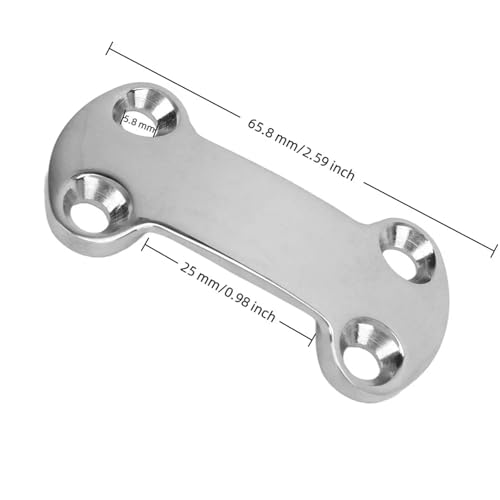 Placa de ojo marina de 25mm para colgar toldos bimini y asegurar carga en barcos 7